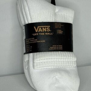 Vans Boy’s Classic White Half Crew Socks - 3 Pack